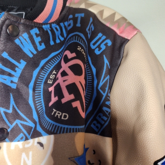 Reason Legend Varsity Jacket medium unisex. Aztec print, skull and cross bones - Picture 7 of 11